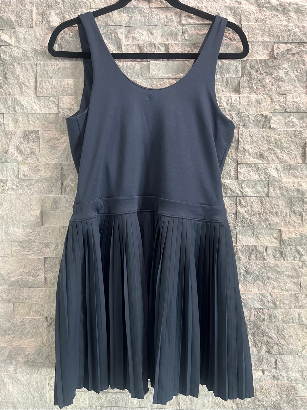 all in motion Navy Set Pleated Tank Dress & Navy Cardigan Sz-L - Picture 15 of 16